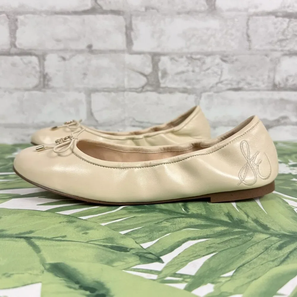 SAM EDELMAN NEW Felicia Ivory Leather Ballet Flat - Picture 7 of 16